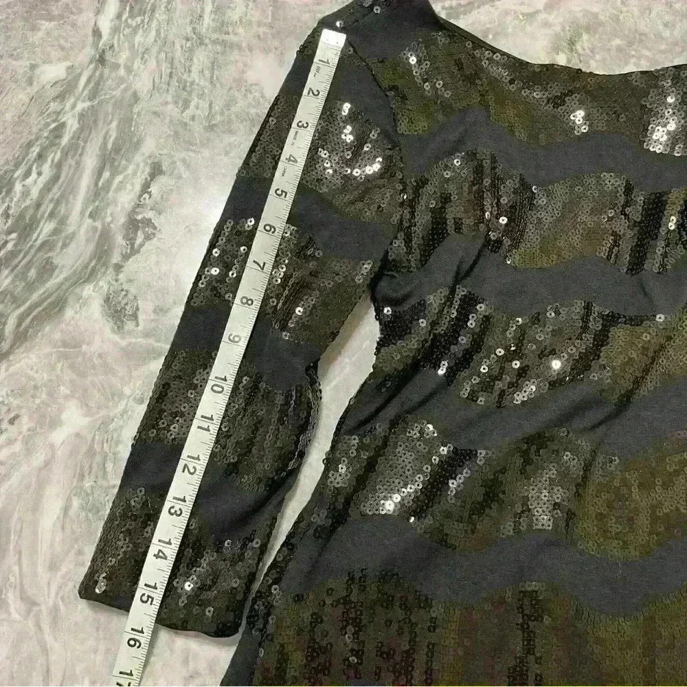 As U Wish Dress Womens Small Black Mini 3/4 Sleeves Party Cocktail Night Out - Picture 5 of 10